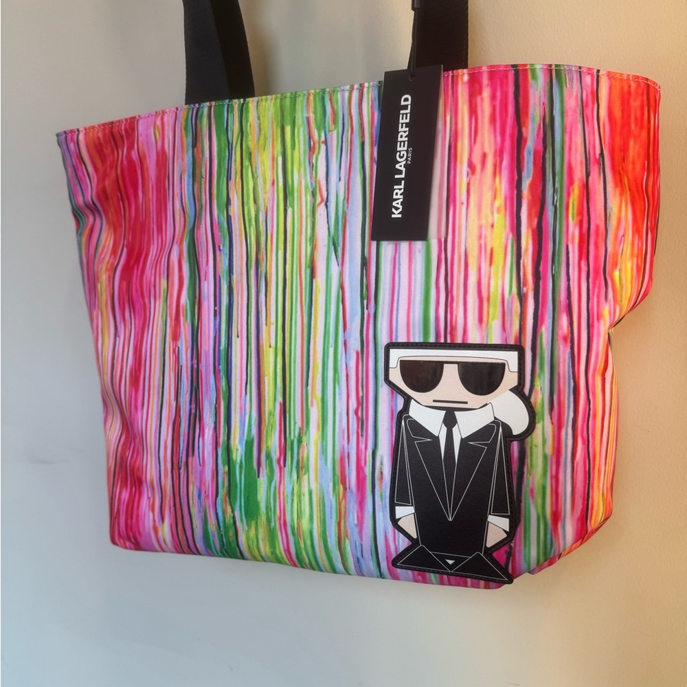 Karl Lagerfeld Black and Multicolor Tote